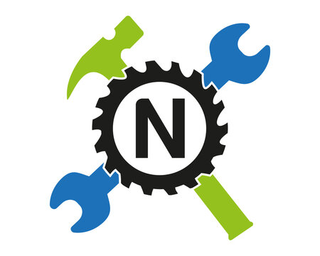 N Gear logo vector full color template Icon