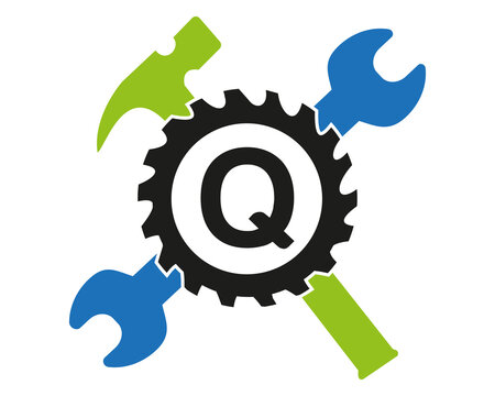 Q Gear logo vector full color template Icon