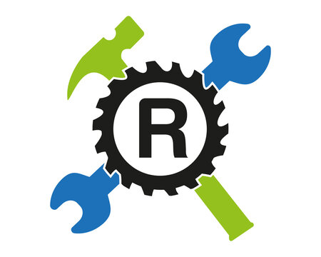 R Gear logo vector full color template Icon