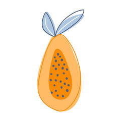 Papaya fruit vector illustration