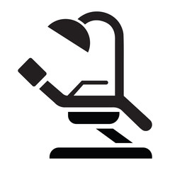 Dental chair, orthodontics line, dentist pliers icon