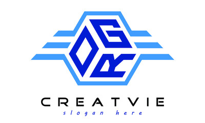 OGR three letter geometrical wings logo design vector template. wordmark logo | emblem logo | monogram logo | initial letter logo | typography logo | business logo | minimalist logo | - obrazy, fototapety, plakaty
