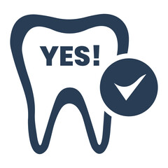 Dental exam, dental health, teeth examination icon