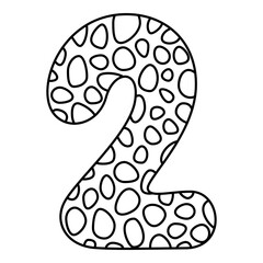 2. Arabic numerals coloring book for kids. Hand Drawn Arabic Figures From One till Nine. Hand Drawn Script numbers from 0 to 9 in style of doodles on a white background. Numeral. Vector illustration