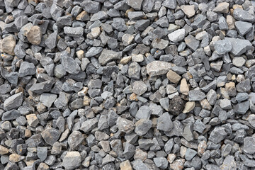 Gray gravel stones. Gravel stones background