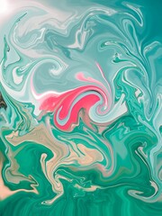 this is an illustration art of smooth colors with pink and green combination
