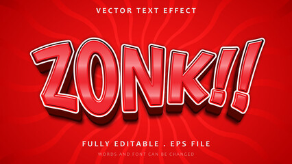3d Gradient Red Word Zonk Editable Text Effect