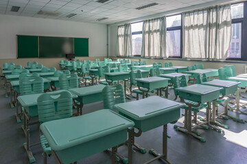 Classroom of the school without student and teacher