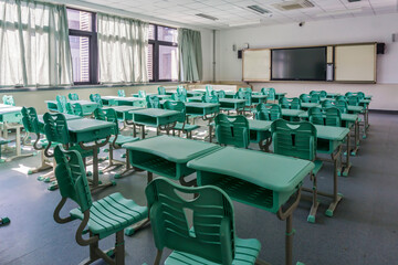 Classroom of the school without student and teacher