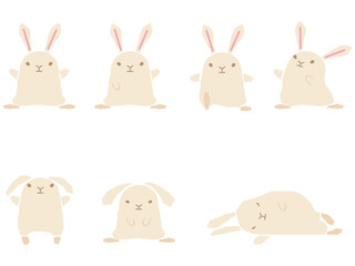 うさぎのポーズイラスト