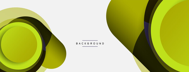 Vector round shapes circles minimal geometric background. Vector illustration for wallpaper banner background or landing page