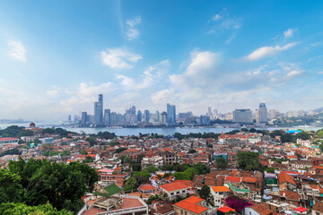 Naklejka premium China Xiamen city architectural landscape