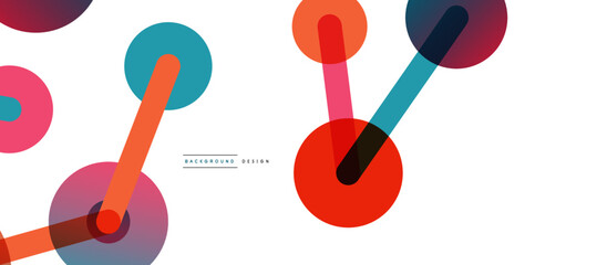 Abstract background. Round dots connected by lines. Trendy techno business template for wallpaper, banner, background or landing