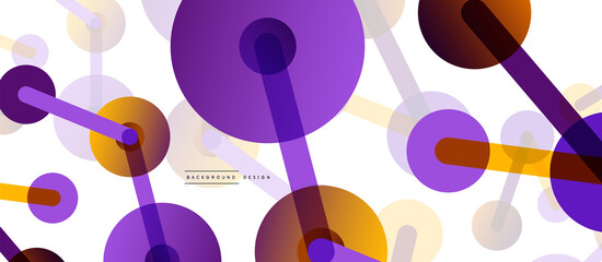 Abstract background. Round dots connected by lines. Trendy techno business template for wallpaper, banner, background or landing