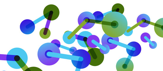 Abstract background. Round dots connected by lines. Trendy techno business template for wallpaper, banner, background or landing