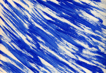 Blue paint brush strokes, grunge brushes, line texture. Dirty artistic design background, texture.