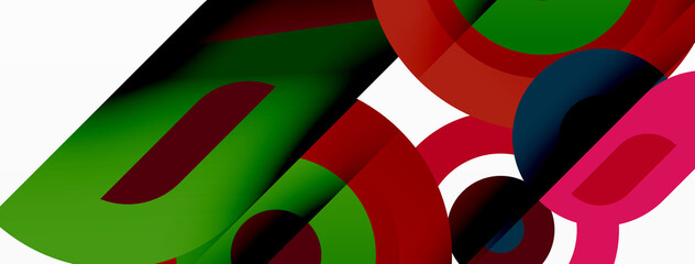 Obraz premium Abstract round shapes background. Minimalist decoration. Geometric background with circles and rings