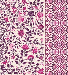 wedding card design, traditional paisley floral pattern , royal India	