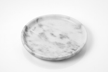 empty white plate ceramic on white background with path