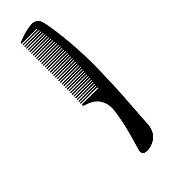 recommend clip art: Comb Black and White Icon Design Element on Isolated White Background