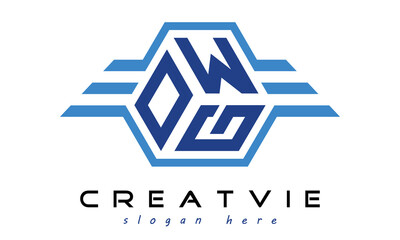 Fototapeta OWG three letter geometrical wings logo design vector template. wordmark logo | emblem logo | monogram logo | initial letter logo | typography logo | business logo | minimalist logo |	 obraz