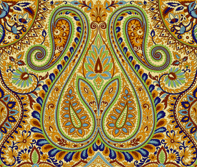 Seamless beautiful ethnic Paisley pattern silky allover design