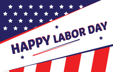 Fototapeta na wymiar United State Labor day with flag america background and text. Vector Illustration