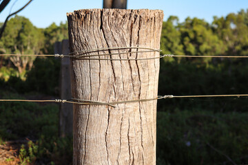 old wooden fence post