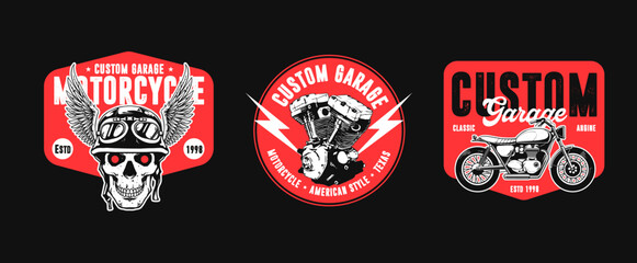 motorcycle artwork for badge design