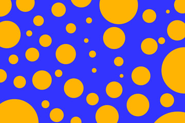 Abstract background with orange bubbles. Orange round pastel on purple background. Circle pattern pastel color background wallpaper illustration design.