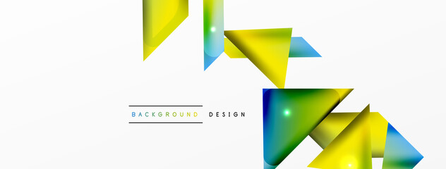 Dynamic 3d geometric abstract background. Triangles and other simple forms composition. Vector Illustration For Wallpaper, Banner, Background, Card, Book Illustration, landing page