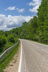 Fototapeta premium Roads for the movement of vehicles with various types of coatings-hard and unpaved roadways.
