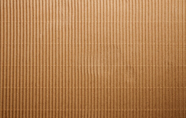 Craft Striped Corrugated Paper Texture Background. Recycling Material. Closeup shot