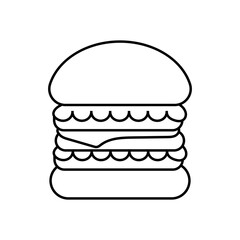 Delicious burger flat icon. Design template vector
