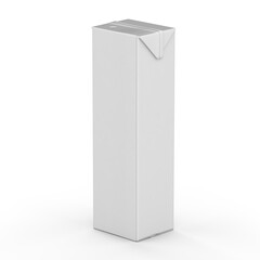 Juice box isolated on white background. 3D Illustration.