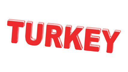 Turkey isolated on white background. 3D illustration.