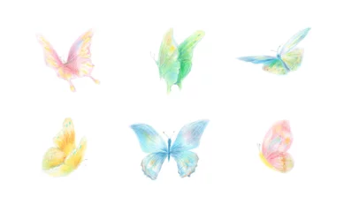 Fotobehang Vlinders vlinder hand tekenen