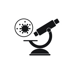 Virus, bacteria and microscope icon, symbol, sign. coronavirus, COVID-19 icon
