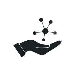 Web icon. Molecule in hand