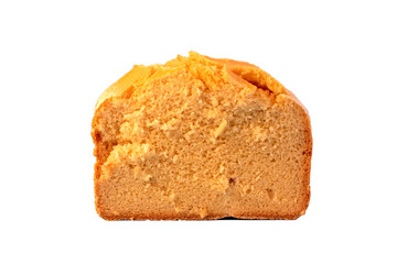 Corn bread. Homemade cornmeal bread isolated on a white background .Gluten Free.Top view
