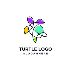 Turtle logo line, vector icon turtle modern