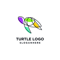 Obraz premium Turtle logo line, vector icon turtle modern