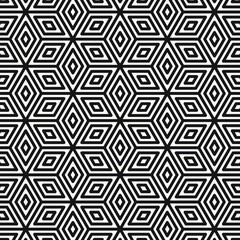Vector Geometric Seamless Monochrome Pattern