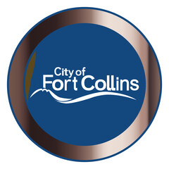 Flag Of Fort Collins City Colorado Within A Button