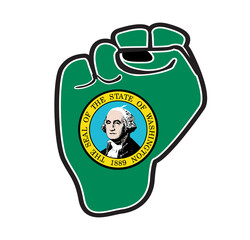Washington State Flag Power Fist