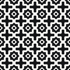 Vector Geometric Seamless Monochrome Pattern
