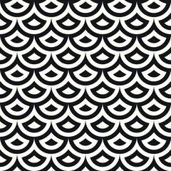 Vector Geometric Seamless Monochrome Pattern
