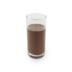 Cocoa glass isolated on white background with clipping path.