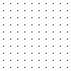 Square seamless background pattern from geometric shapes are different sizes and opacity. The pattern is evenly filled with small black warning symbols. Vector illustration on white background