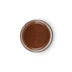 Cocoa glass isolated on white background with clipping path.